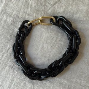 Clare V black resin shortie strap